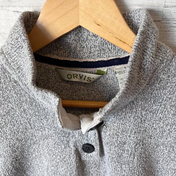 Orvis Pullover Mens Gray Size Large Cotton Blend Quarter Button Gorpcore Outdoor - Picture 8 of 15
